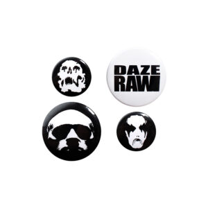 Daze Raw - Black/White Metal Badges